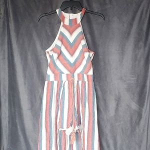 Striped Crystal Sky Sleeveless Romper